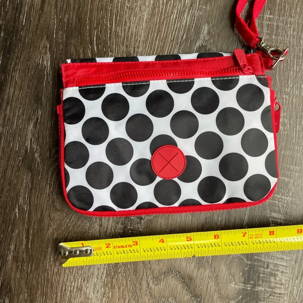 Thirty-One Perfect Pet Wristlet, Expandable, Black Spotty